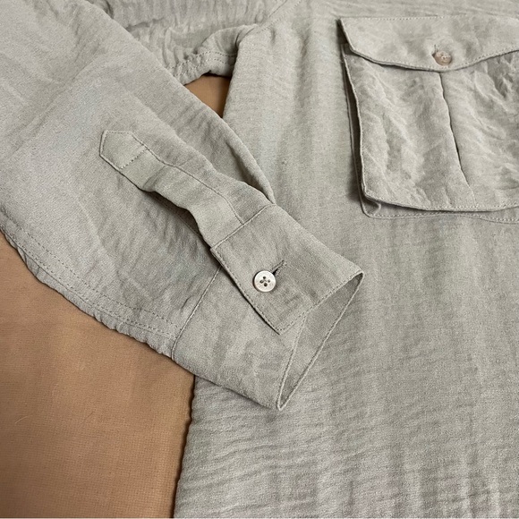 Cheap Monday Grey Wrinkled Long Sleeve Shirt Size M - Picture 12 of 14